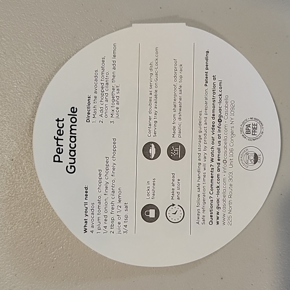 New without tags or box Cassabella guac lock guac storage system - Picture 4 of 6